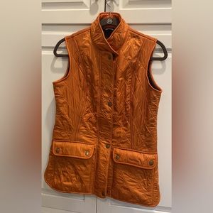 Womens Barbour quilted vest - size 6. Orange
